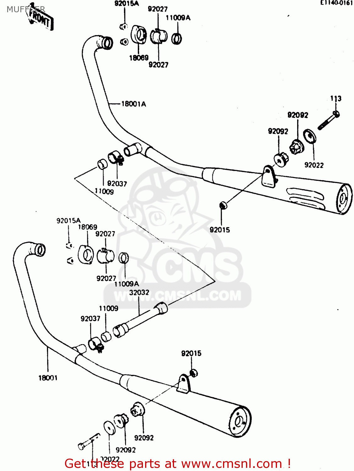 MUFFLER ER250B2 SCORPION 1984 USA