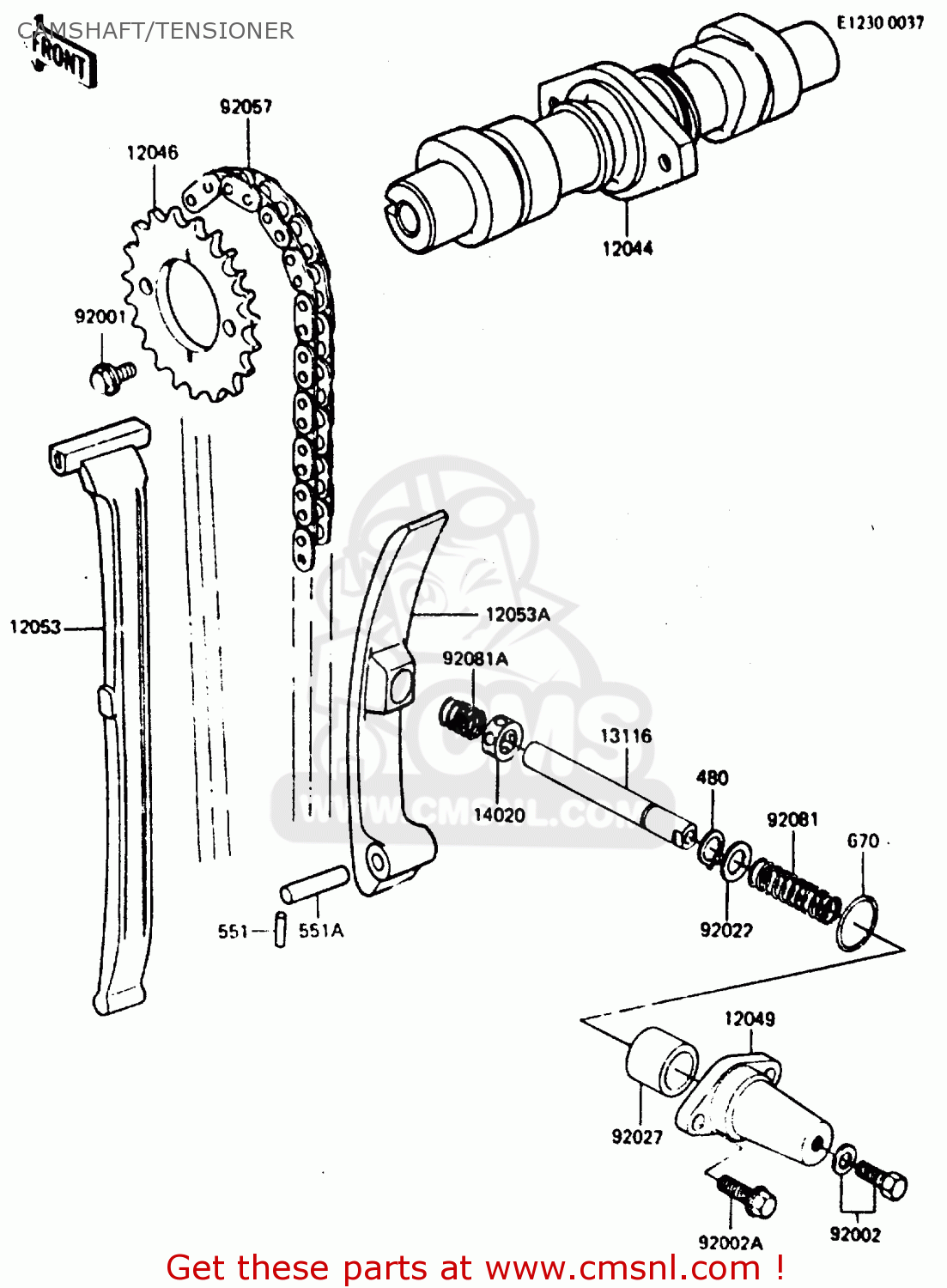 CAMSHAFT/TENSIONER ER250B2 SCORPION 1984 USA