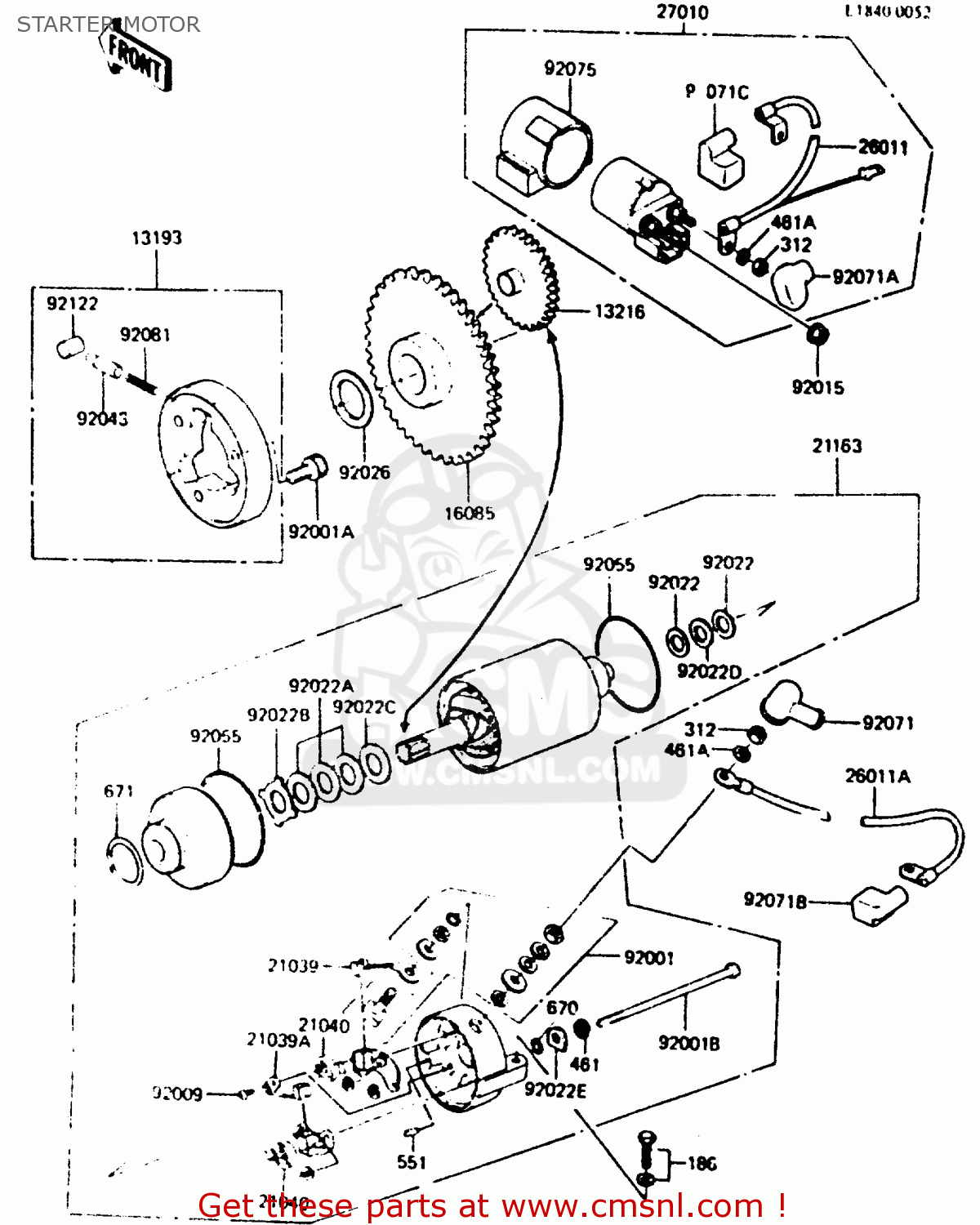 STARTER MOTOR ER250B2 SCORPION 1984 USA