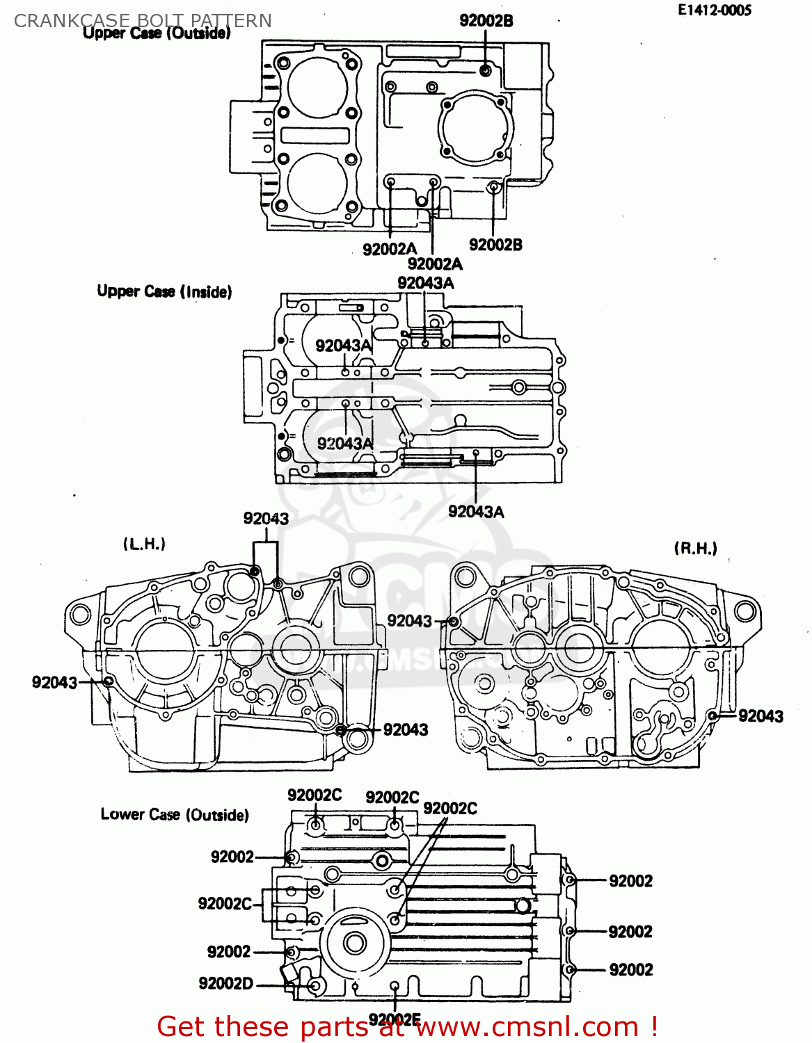 CRANKCASE BOLT PATTERN ER250B2 SCORPION 1984 USA