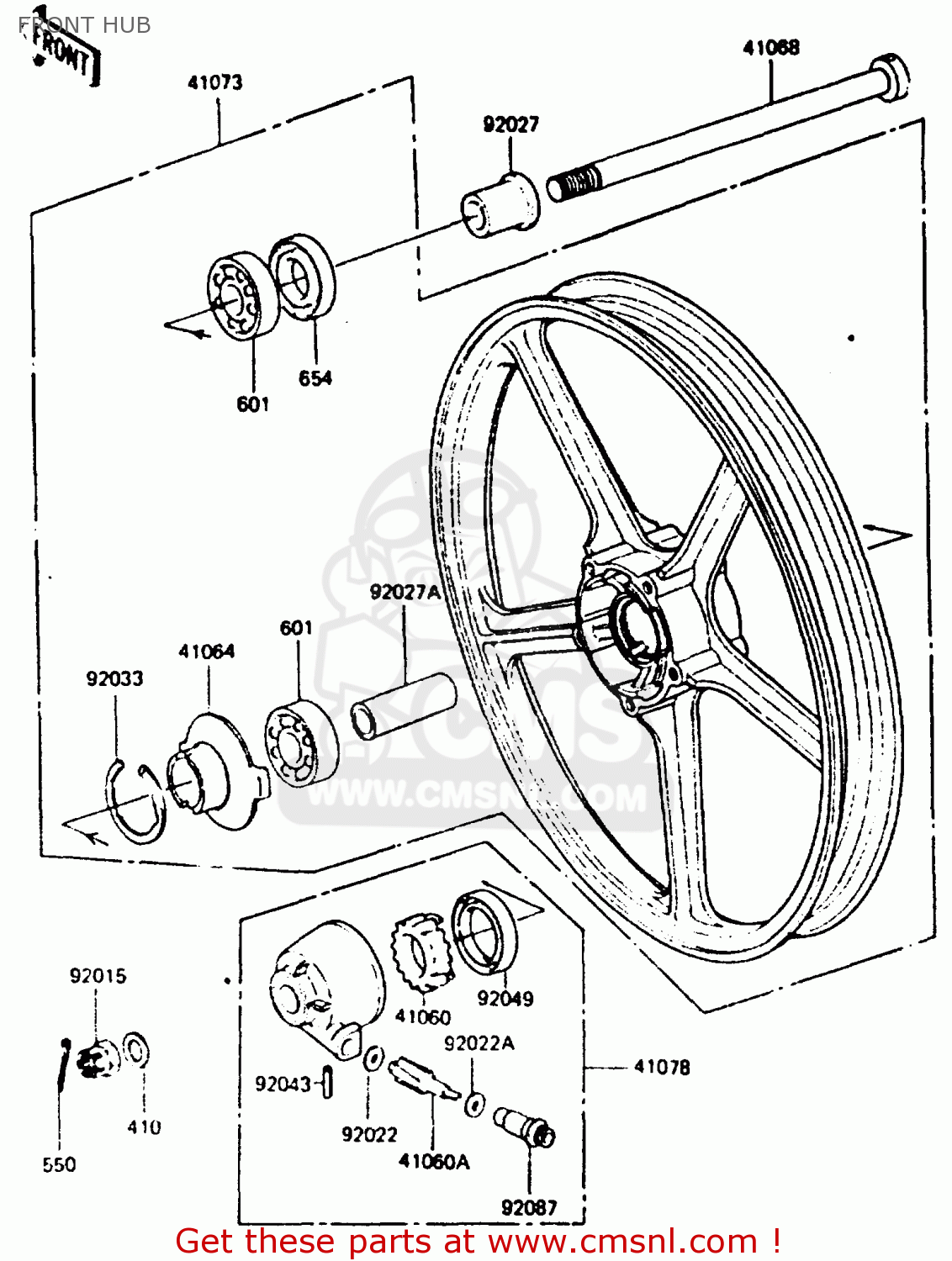 FRONT HUB ER250B2 SCORPION 1984 USA