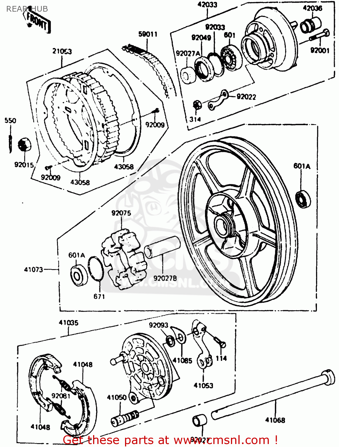 REAR HUB ER250B2 SCORPION 1984 USA
