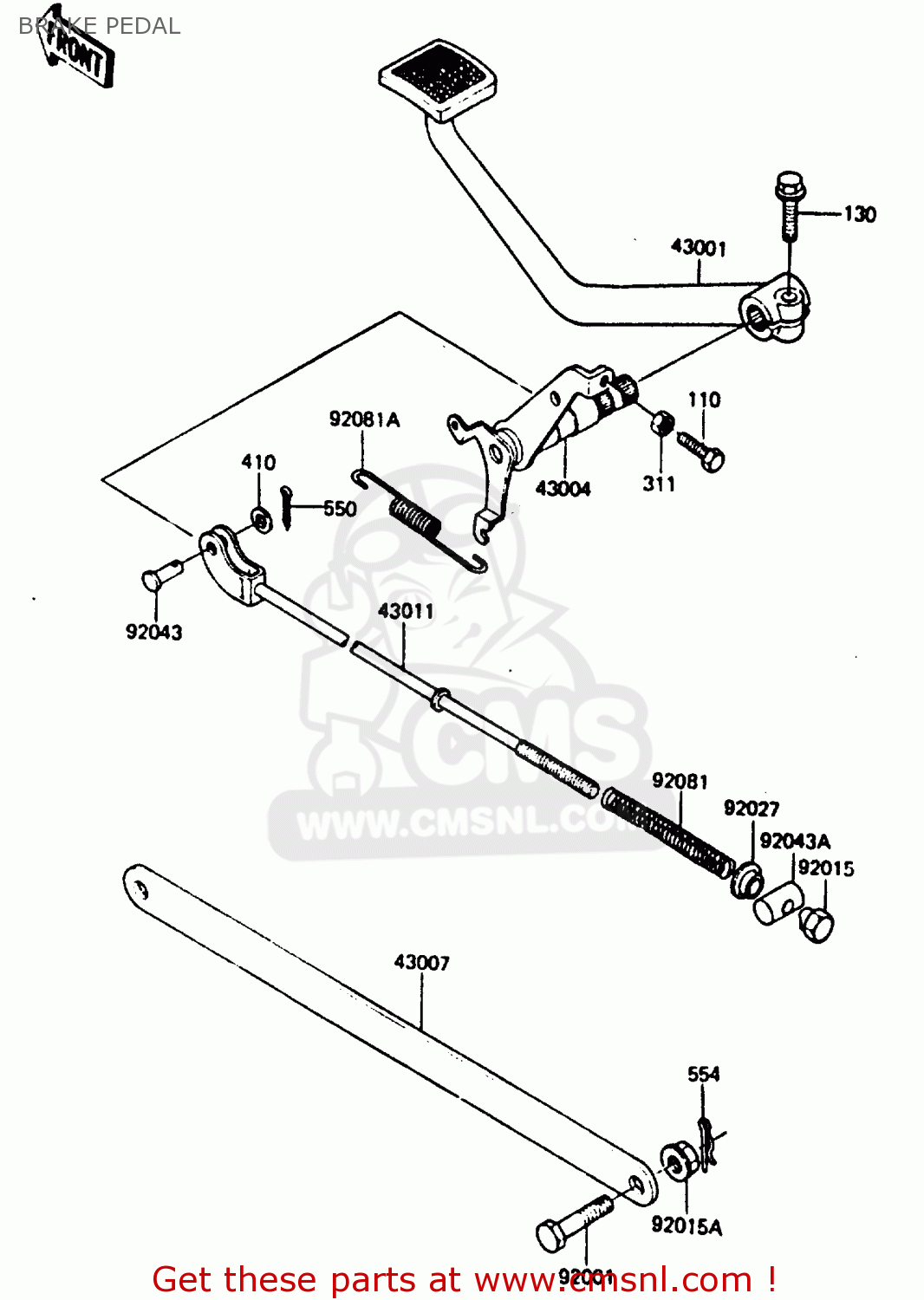 BRAKE PEDAL ER250B2 SCORPION 1984 USA