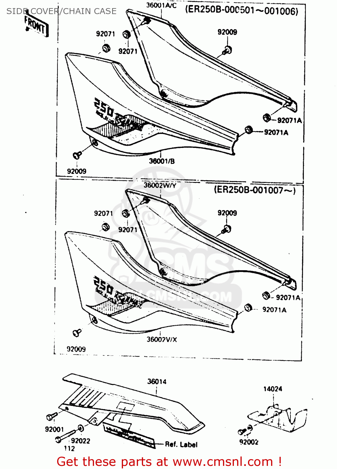 SIDE COVER/CHAIN CASE ER250B2 SCORPION 1984 USA