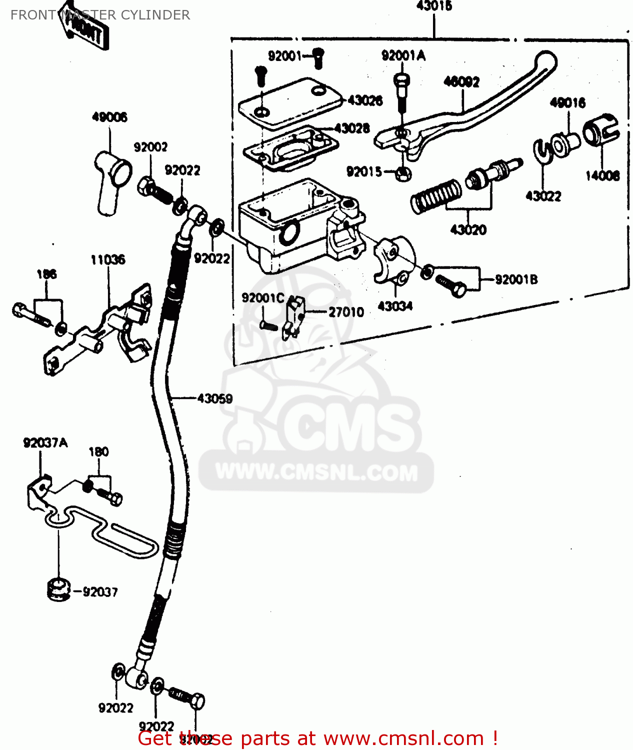 FRONT MASTER CYLINDER ER250B2 SCORPION 1984 USA