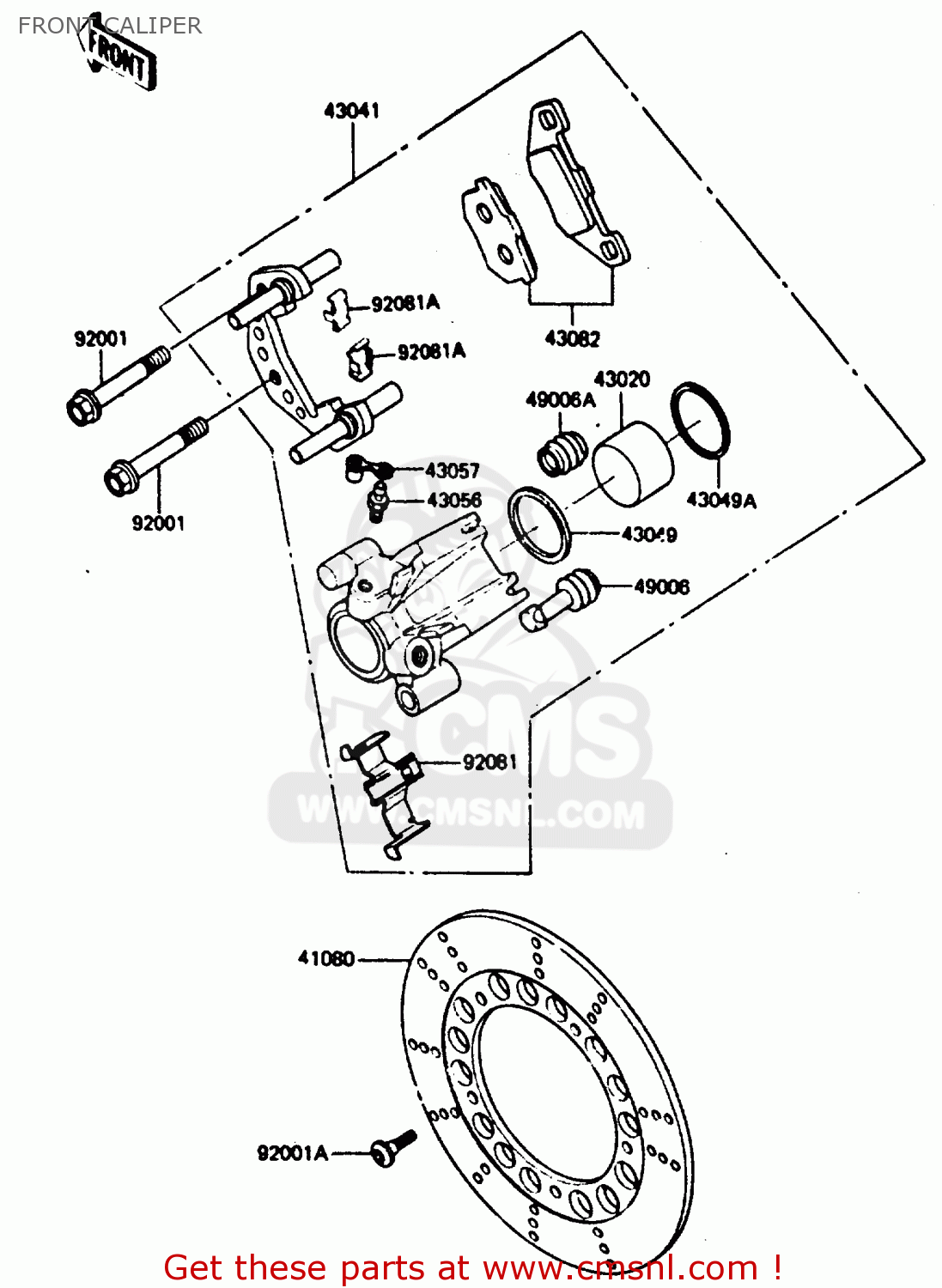 FRONT CALIPER ER250B2 SCORPION 1984 USA