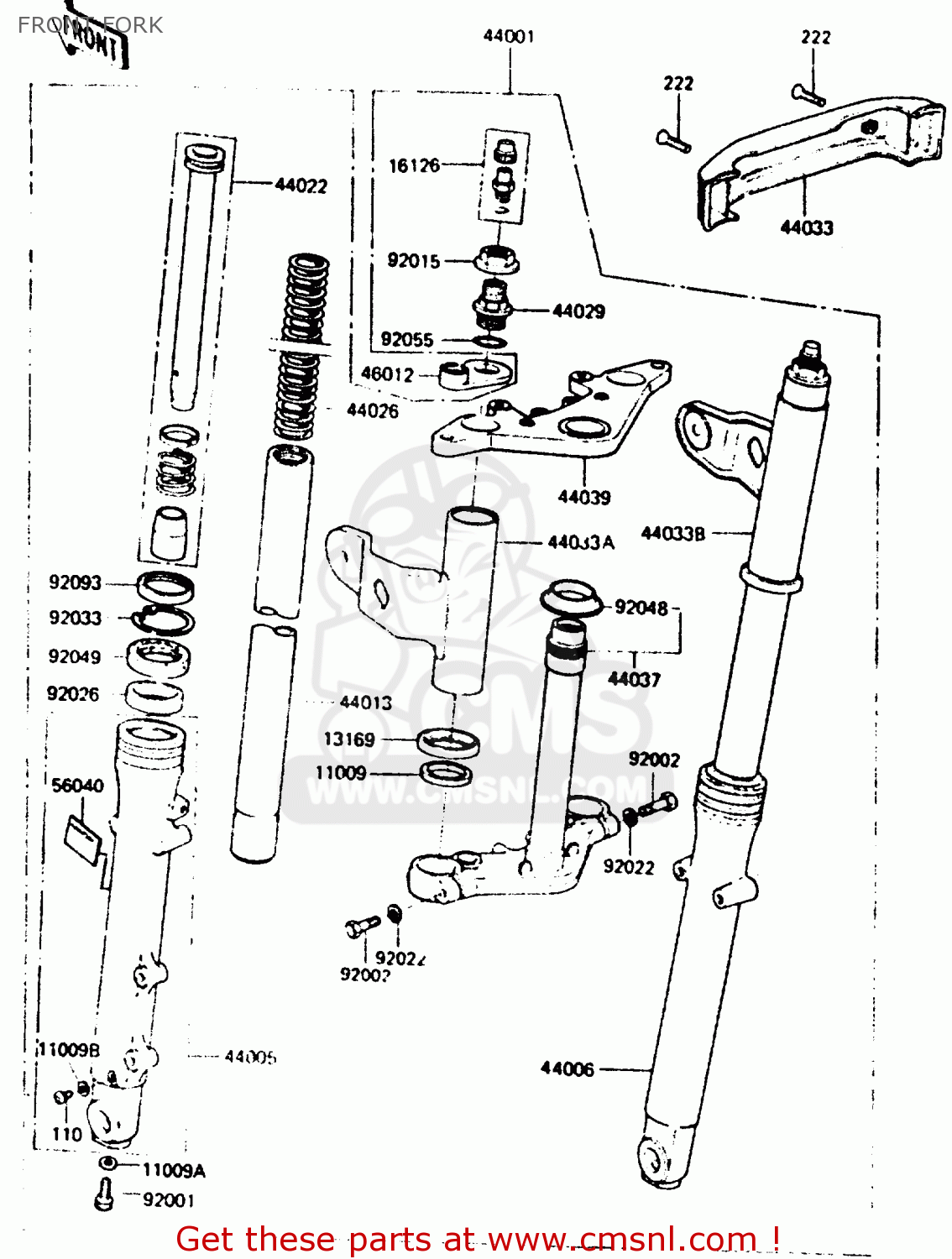FRONT FORK ER250B2 SCORPION 1984 USA