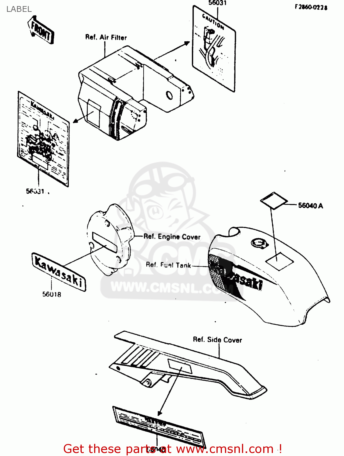 LABEL ER250B2 SCORPION 1984 USA