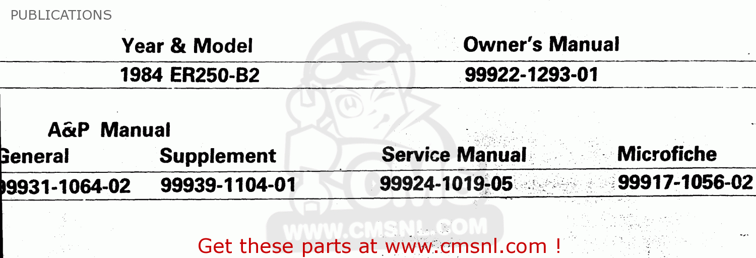 PUBLICATIONS ER250B2 SCORPION 1984 USA