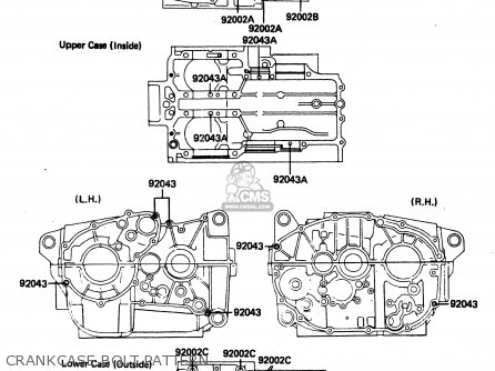 CRANKCASE BOLT PATTERN - ER250B2 SCORPION 1984 USA