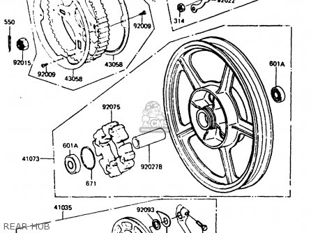 REAR HUB - ER250B2 SCORPION 1984 USA