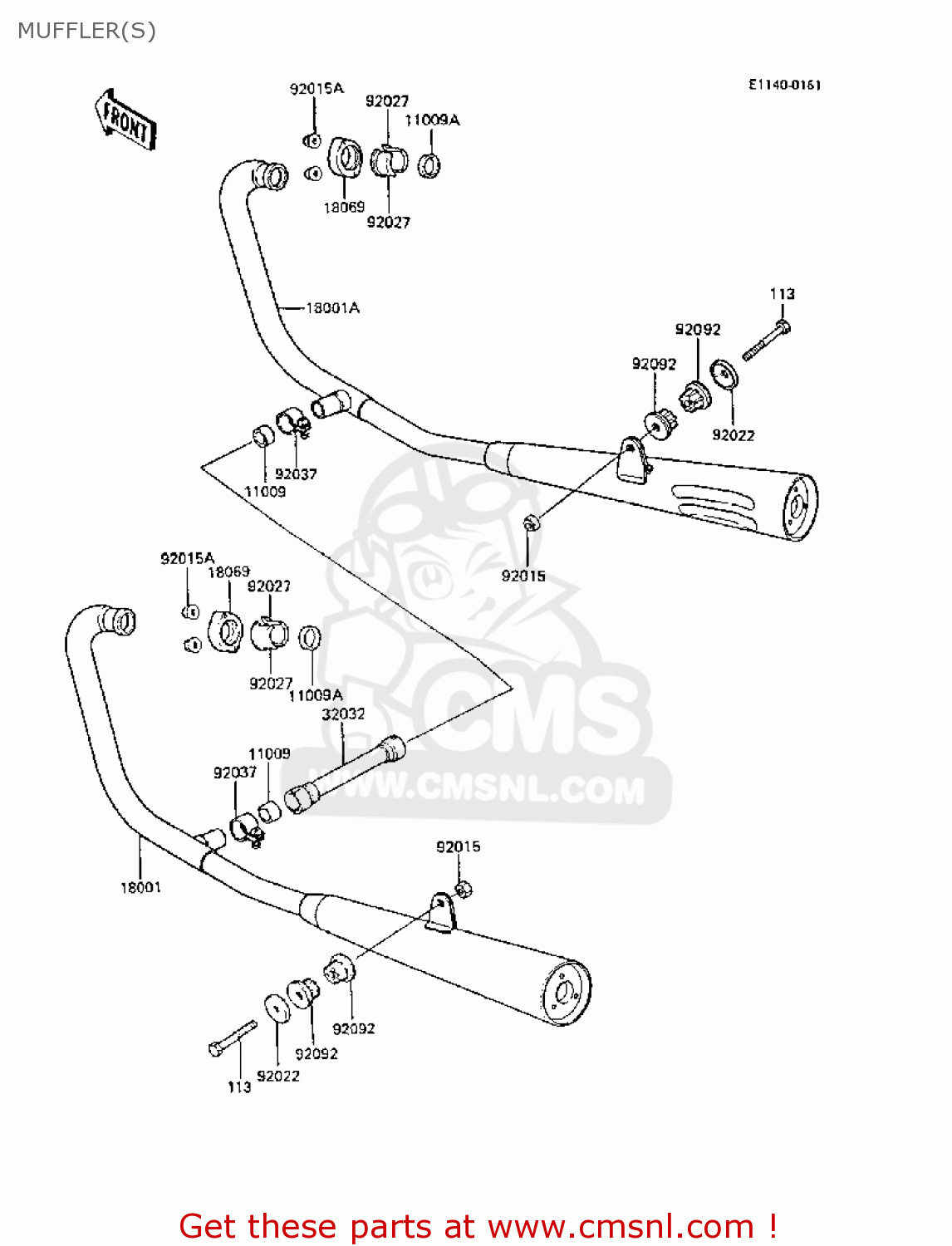 MUFFLER(S) ER250B3 SCORPION 1988 UNITED KINGDOM