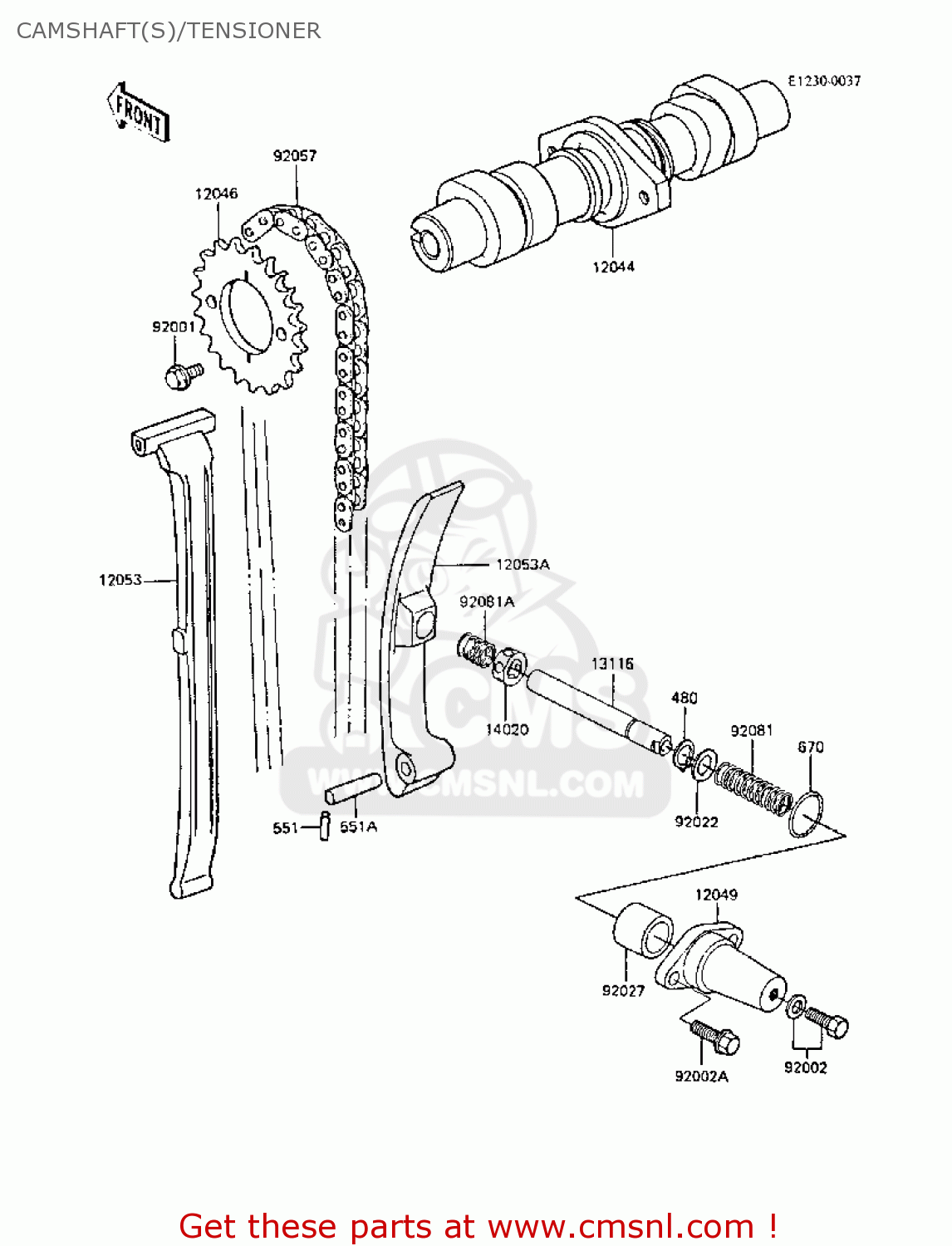 CAMSHAFT(S)/TENSIONER ER250B3 SCORPION 1988 UNITED KINGDOM