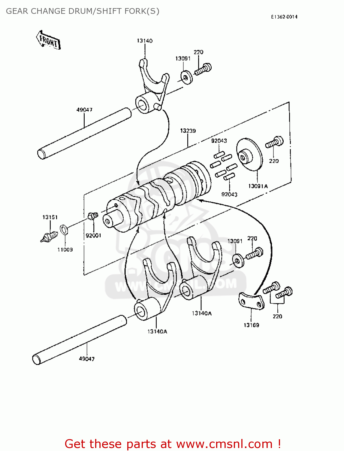 GEAR CHANGE DRUM/SHIFT FORK(S) ER250B3 SCORPION 1988 UNITED KINGDOM