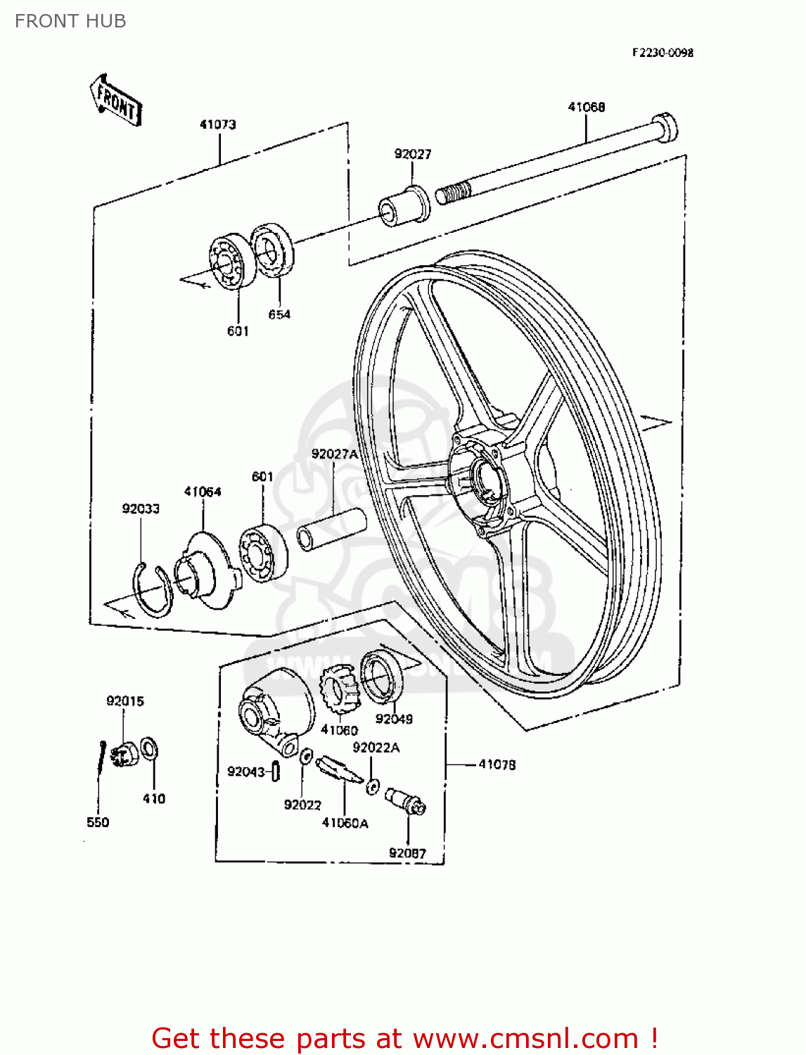 FRONT HUB ER250B3 SCORPION 1988 UNITED KINGDOM