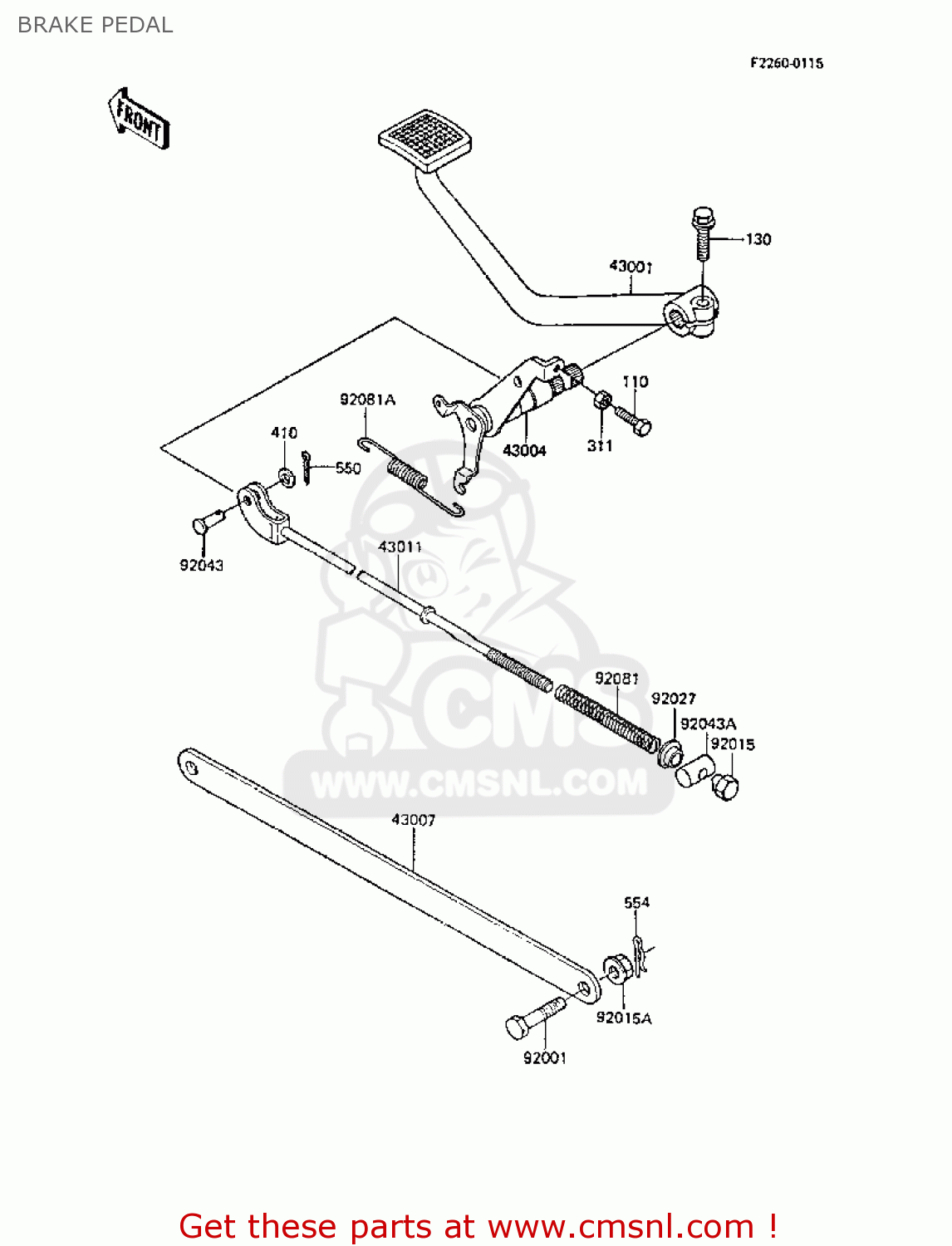 BRAKE PEDAL ER250B3 SCORPION 1988 UNITED KINGDOM