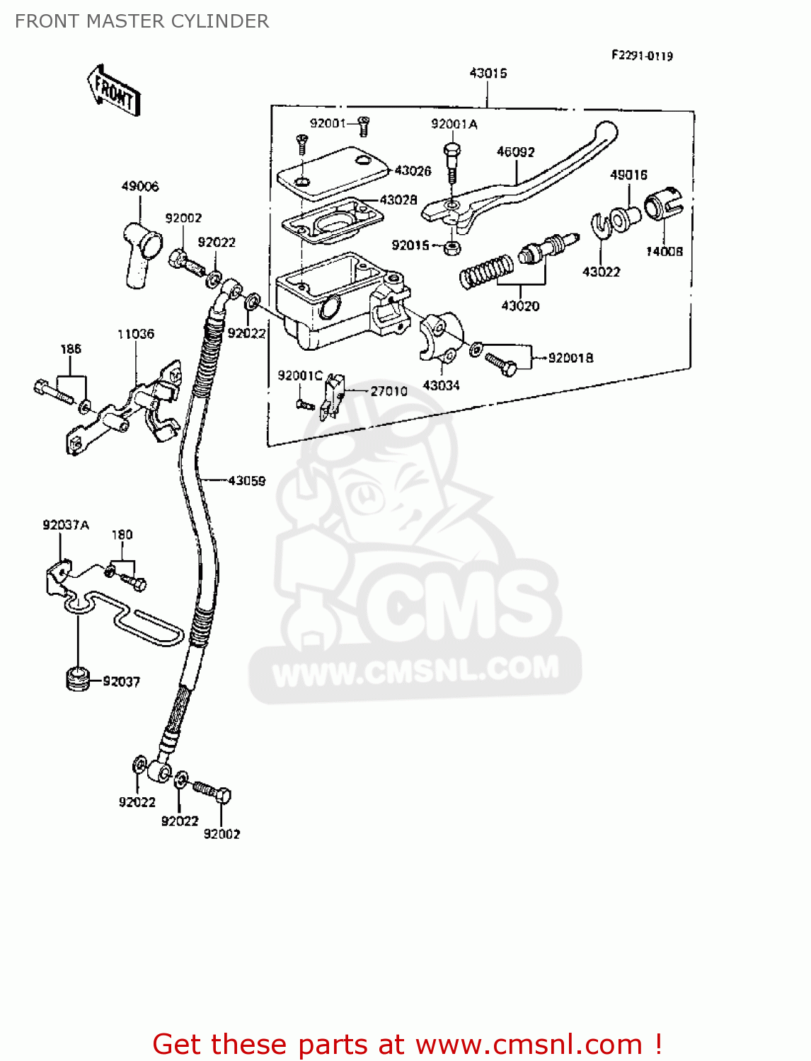 FRONT MASTER CYLINDER ER250B3 SCORPION 1988 UNITED KINGDOM