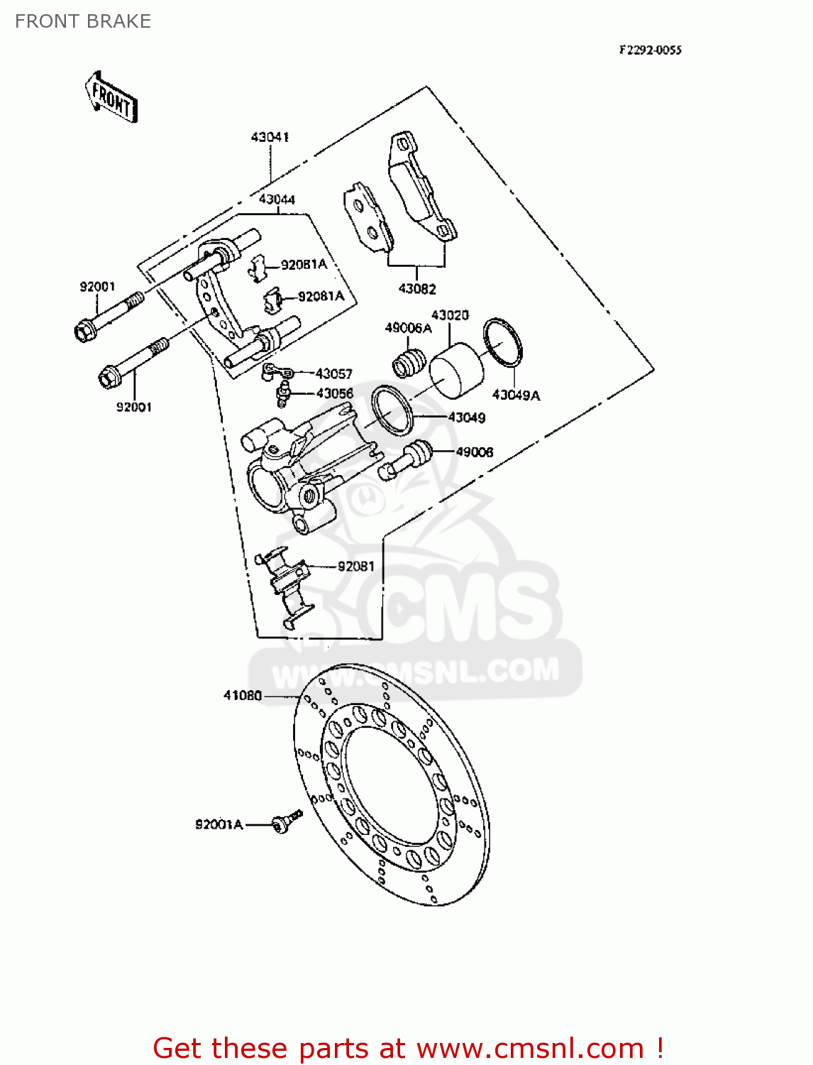FRONT BRAKE ER250B3 SCORPION 1988 UNITED KINGDOM