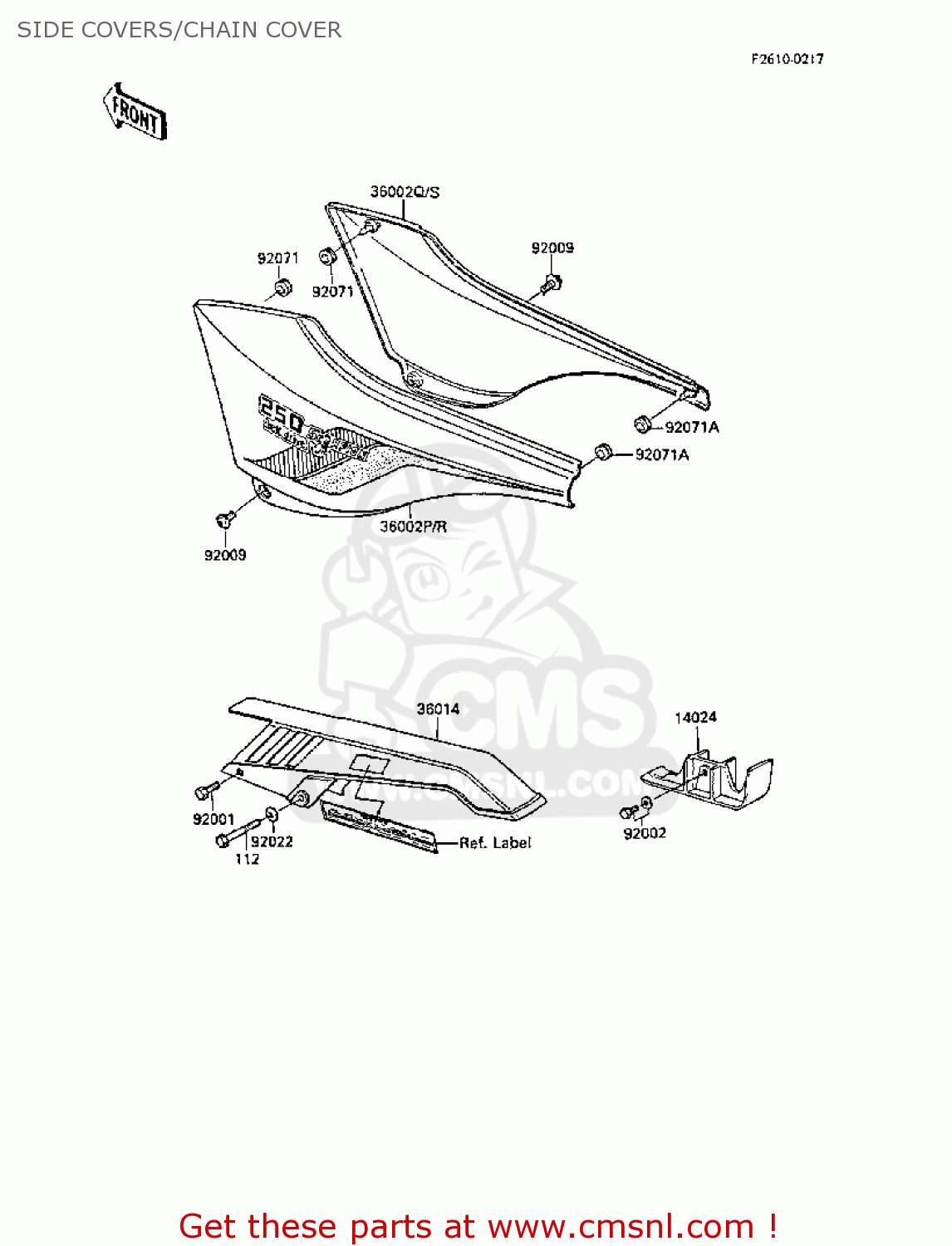SIDE COVERS/CHAIN COVER ER250B3 SCORPION 1988 UNITED KINGDOM