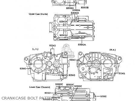 CRANKCASE BOLT PATTERN - ER250B3 SCORPION 1988 UNITED KINGDOM