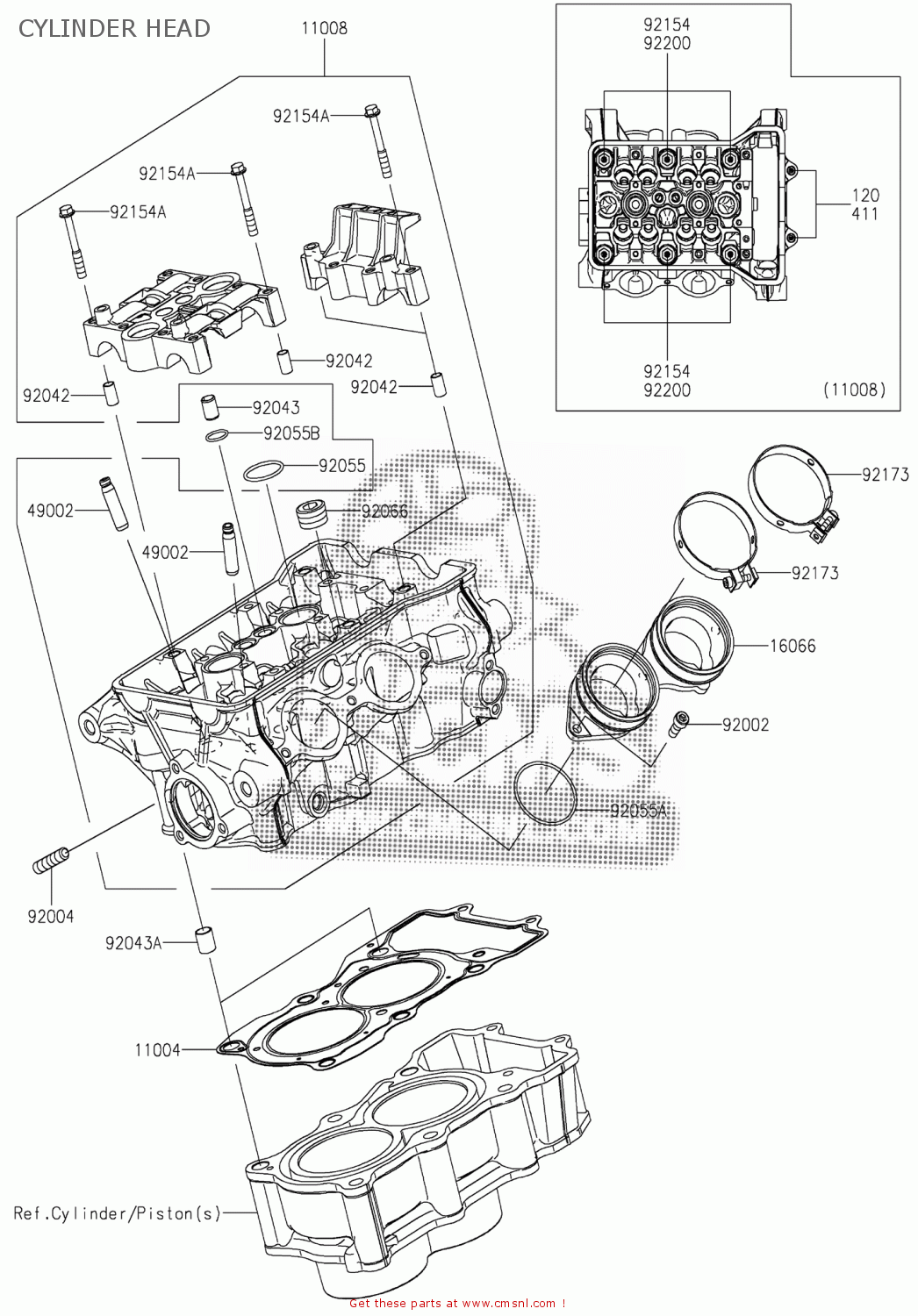 Kawasaki ER400 DMFNN 2021 EUROPE, MIDDLE EAST, AFRICA CYLINDER HEAD