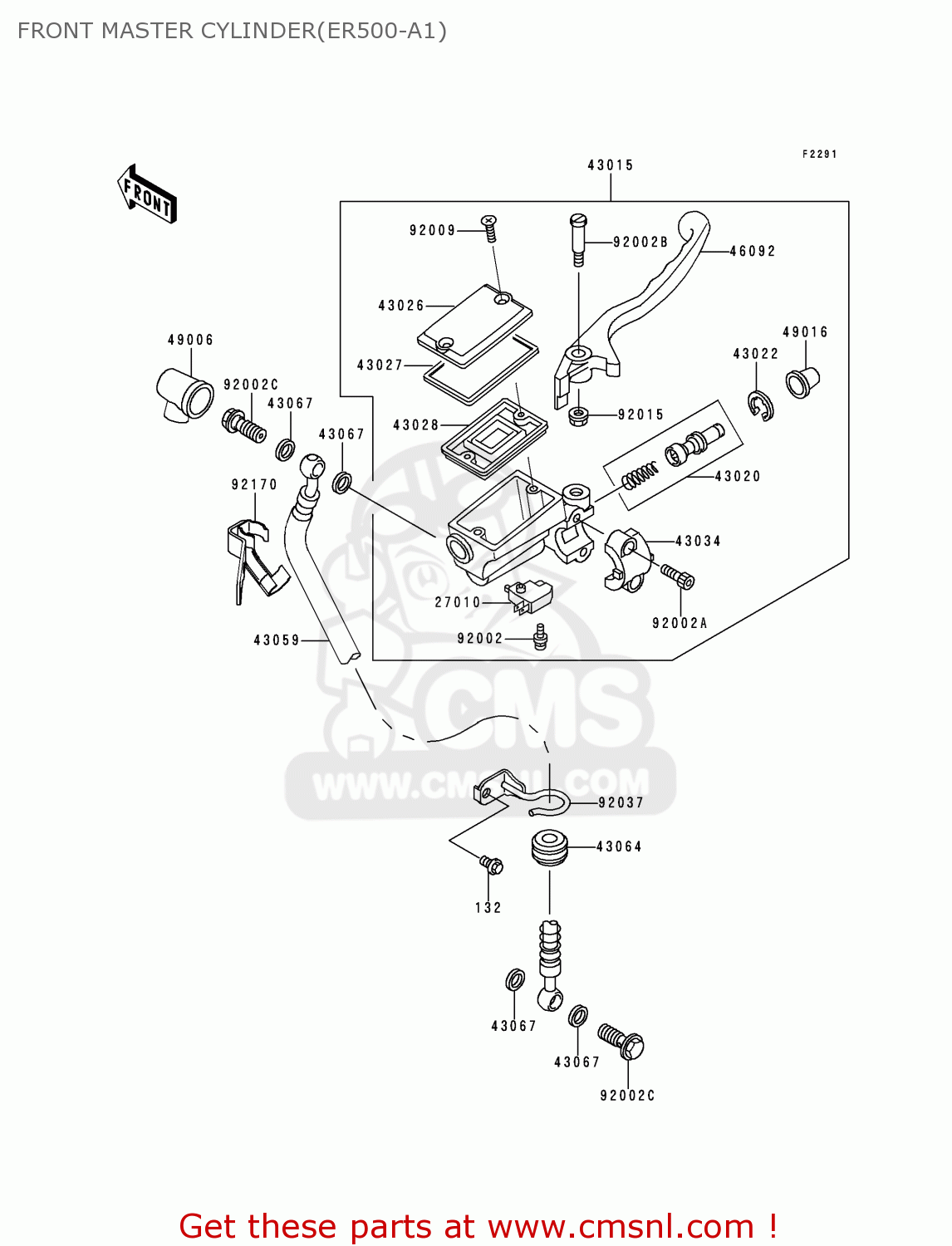 FRONT MASTER CYLINDER(ER500-A1) ER500A1 ER5 1997 UNITED KINGDOM FR NL AR GR IT NR SD SP ST
