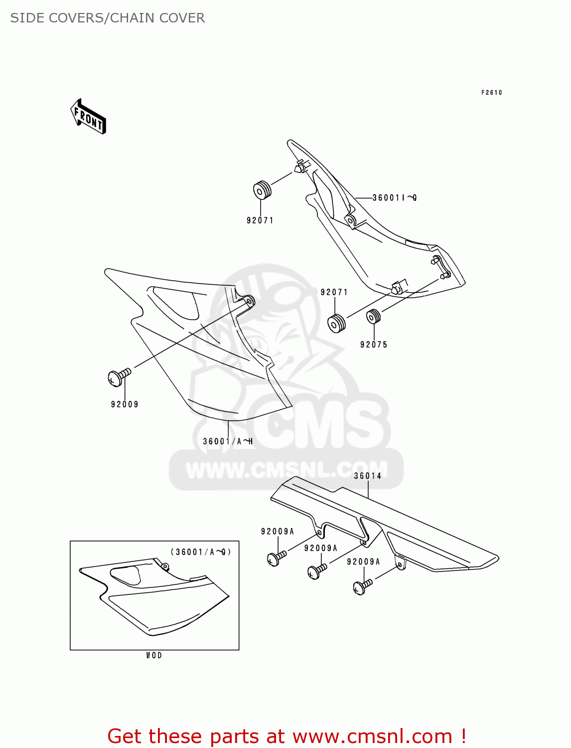 SIDE COVERS/CHAIN COVER ER500A1 ER5 1997 UNITED KINGDOM FR NL AR GR IT NR SD SP ST