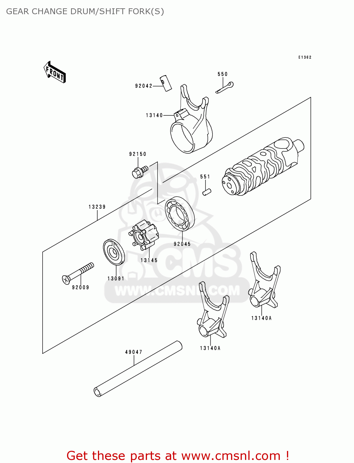 GEAR CHANGE DRUM/SHIFT FORK(S) ER500A2 ER5 1998 UNITED KINGDOM FR NL AR GR IT NR SD SP ST