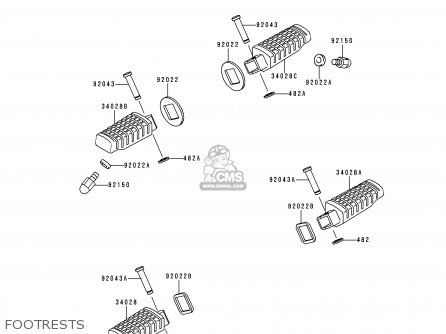 FOOTRESTS - ER500A2 ER5 1998 UNITED KINGDOM FR NL AR GR IT NR SD SP ST