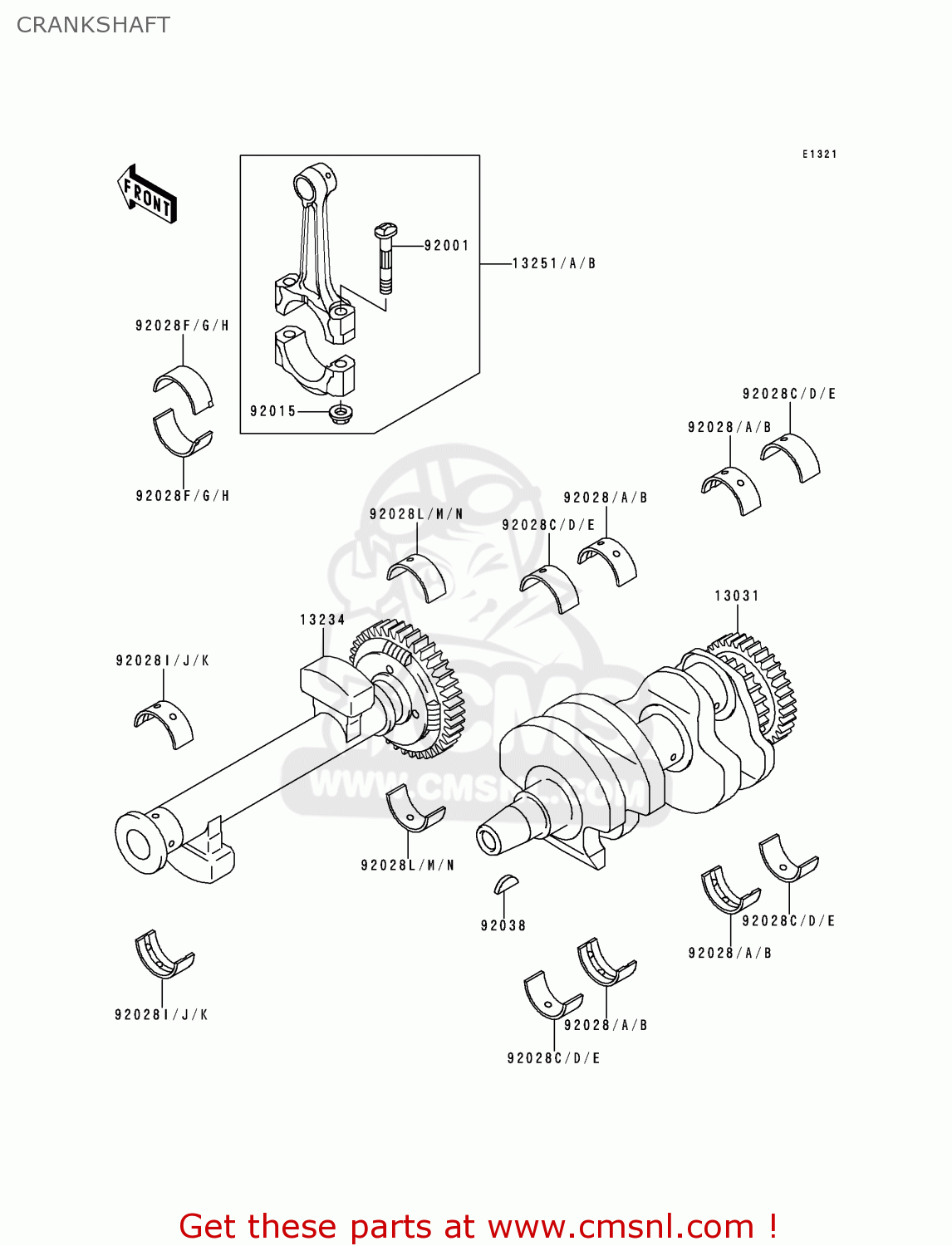 CRANKSHAFT ER500A3 ER5 1999 UNITED KINGDOM FR NL AR GR IT NR SD SP ST