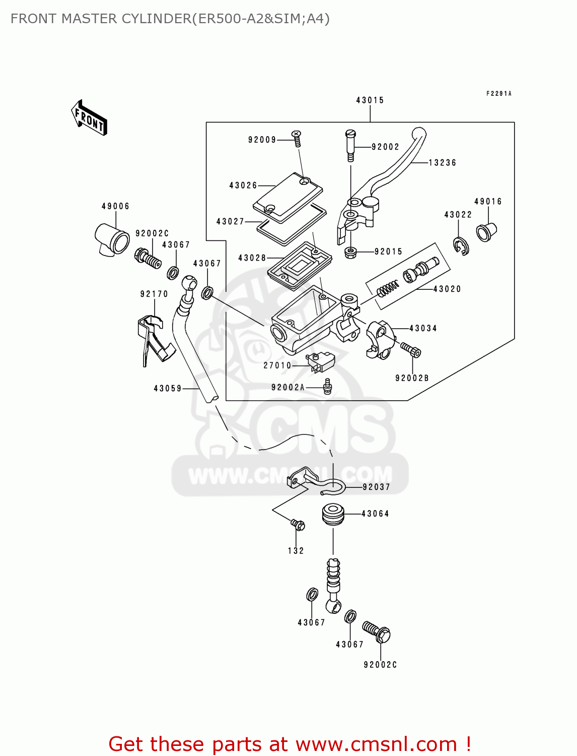 FRONT MASTER CYLINDER(ER500-A2&SIM;A4) ER500A3 ER5 1999 UNITED KINGDOM FR NL AR GR IT NR SD SP ST