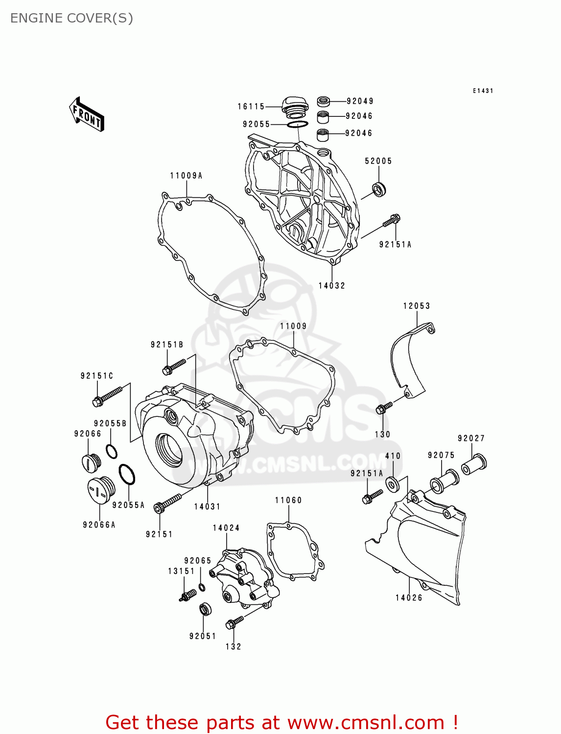 ENGINE COVER(S) ER500A4 ER5 2000 EUROPE UK FR FG IS NR SP
