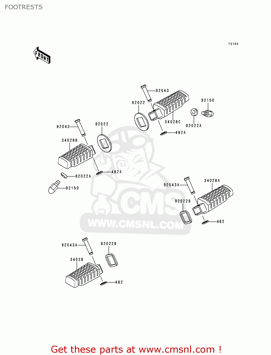 FOOTRESTS ER500A4 ER5 2000 EUROPE UK FR FG IS NR SP