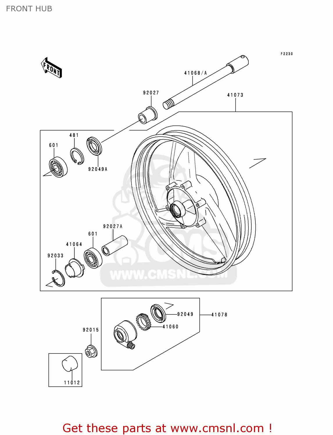FRONT HUB ER500A4 ER5 2000 EUROPE UK FR FG IS NR SP
