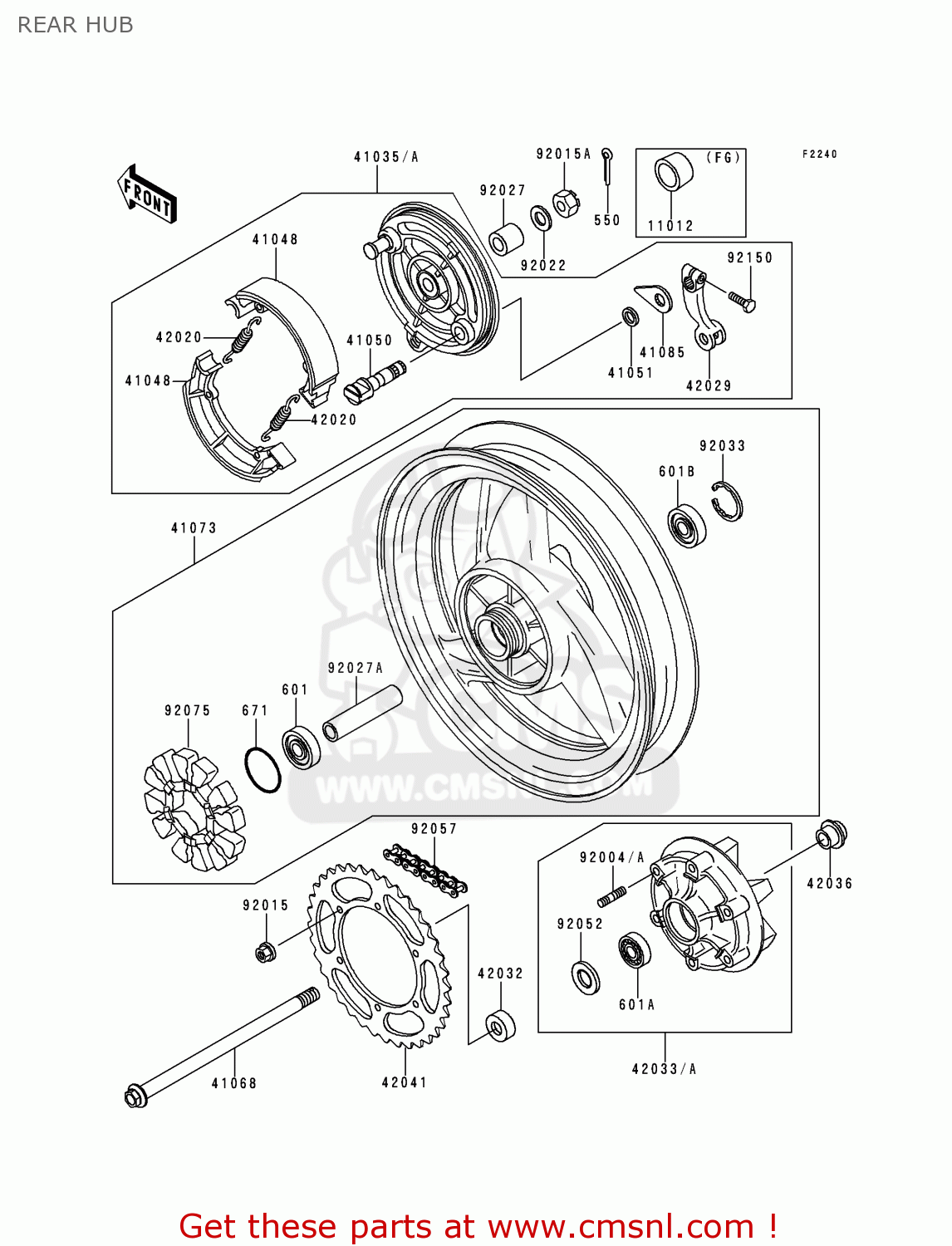REAR HUB ER500A4 ER5 2000 EUROPE UK FR FG IS NR SP