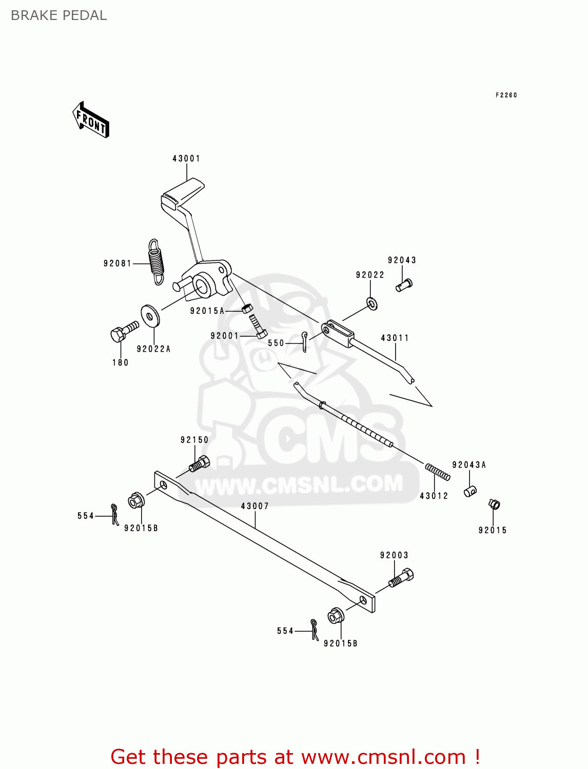 BRAKE PEDAL ER500A4 ER5 2000 EUROPE UK FR FG IS NR SP