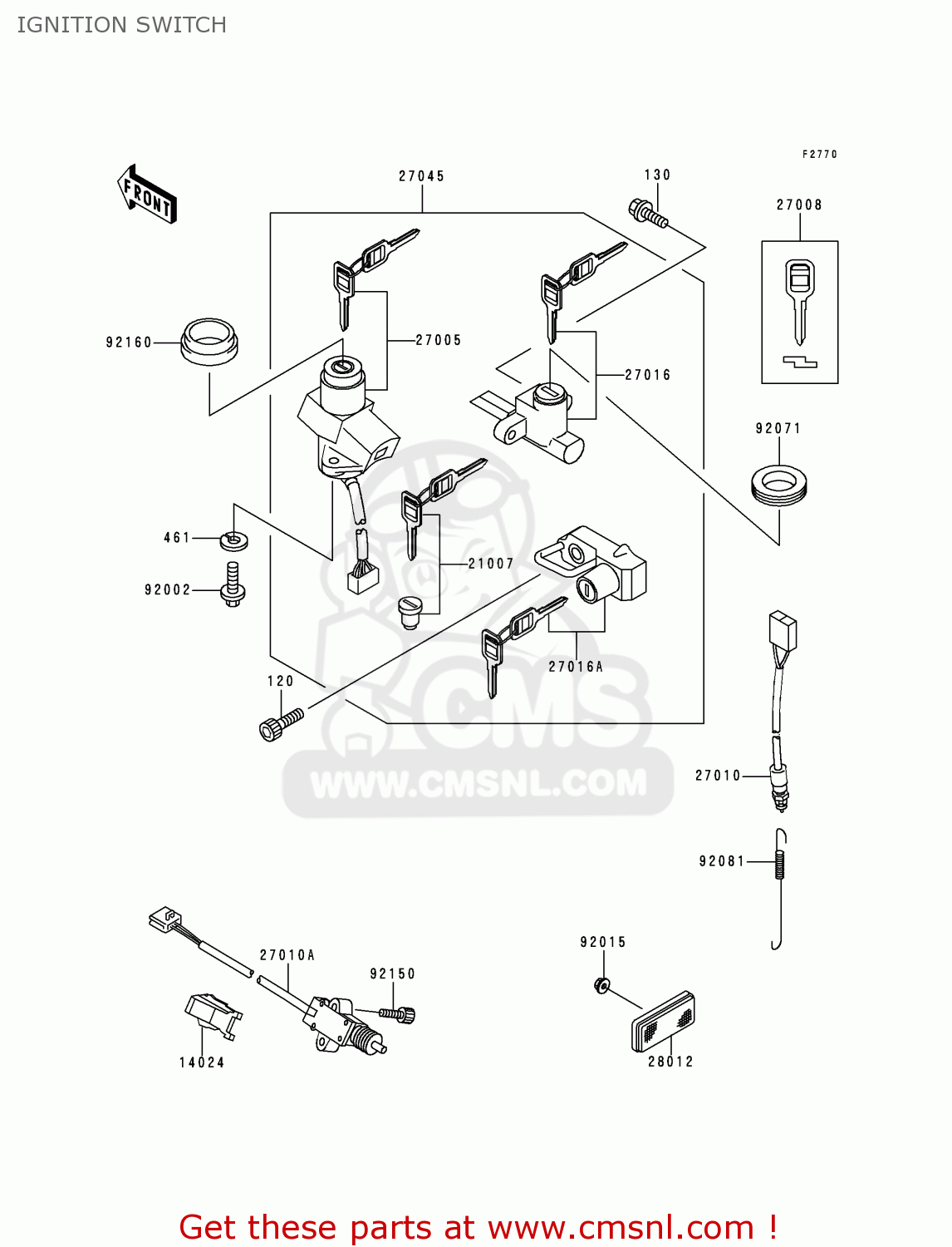 IGNITION SWITCH ER500A4 ER5 2000 EUROPE UK FR FG IS NR SP