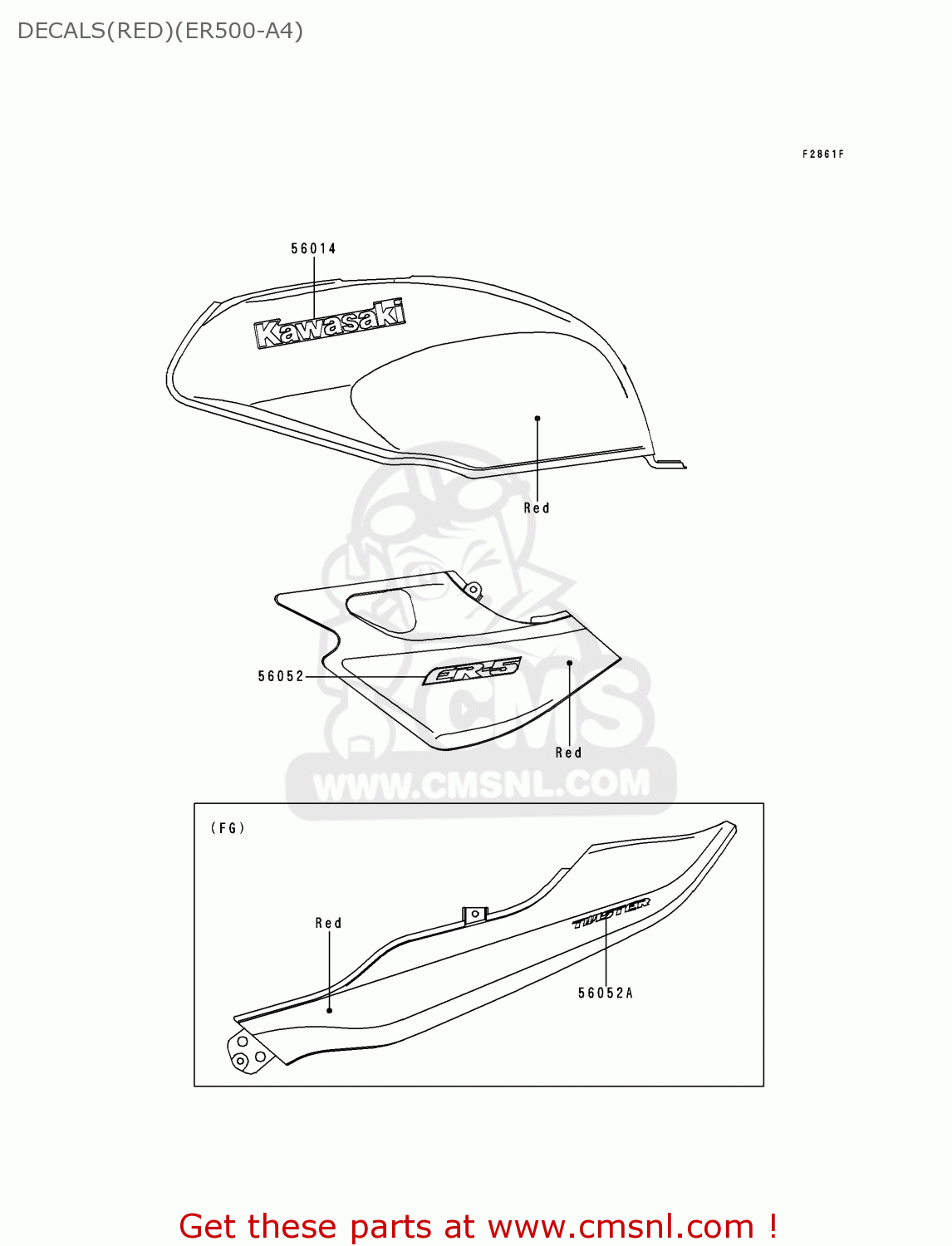 DECALS(RED)(ER500-A4) ER500A4 ER5 2000 EUROPE UK FR FG IS NR SP