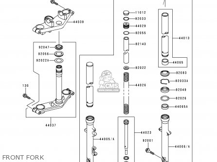 FRONT FORK - ER500A4 ER5 2000 EUROPE UK FR FG IS NR SP