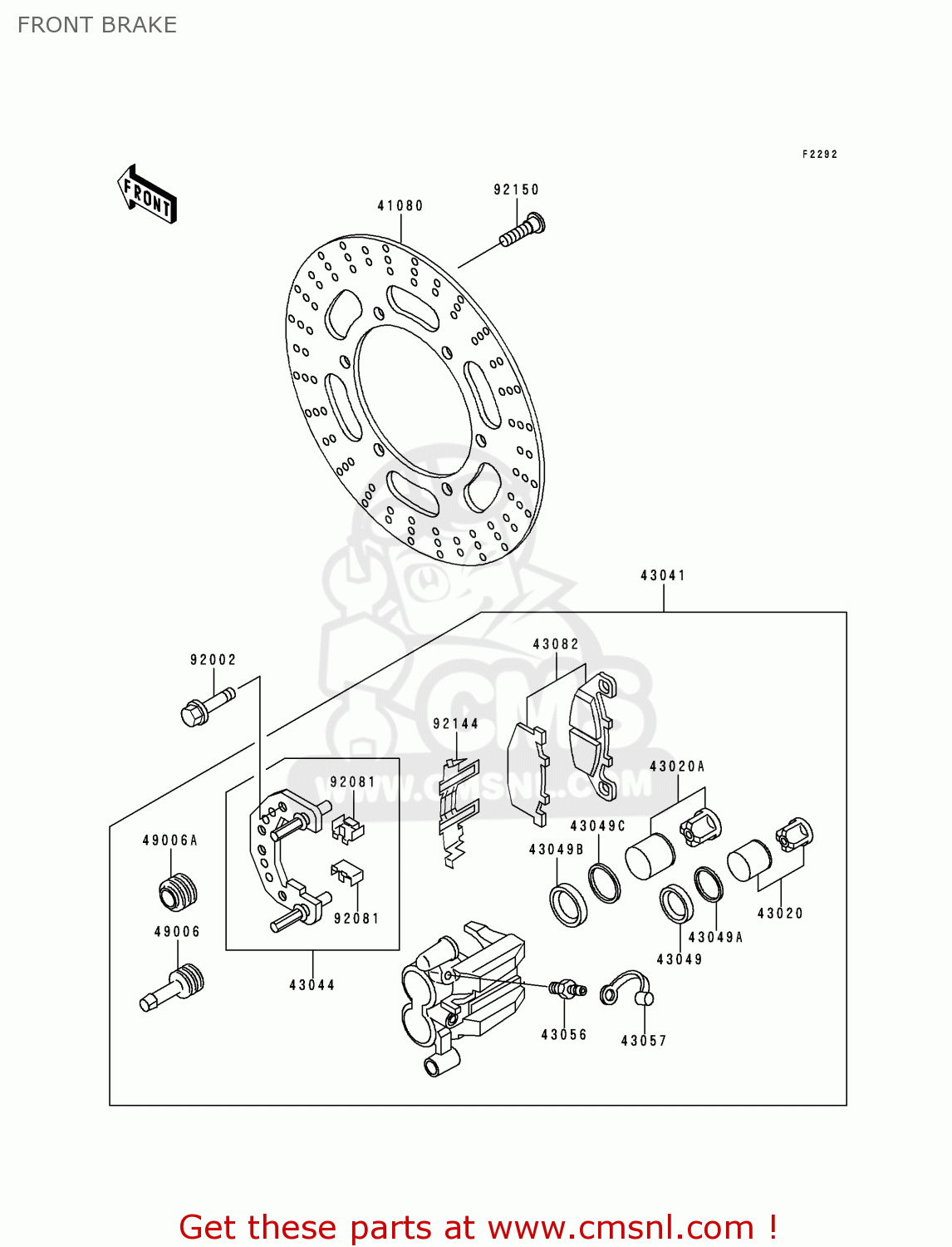 FRONT BRAKE ER500B2 ER5 1998 FRANCE NL FG NR