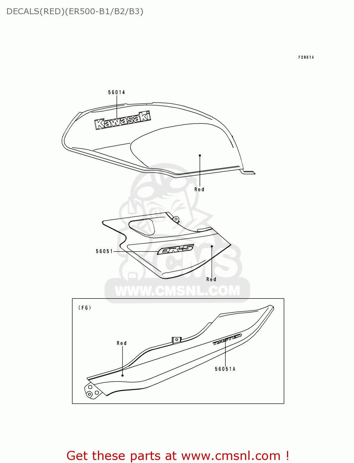 DECALS(RED)(ER500-B1/B2/B3) ER500B2 ER5 1998 FRANCE NL FG NR