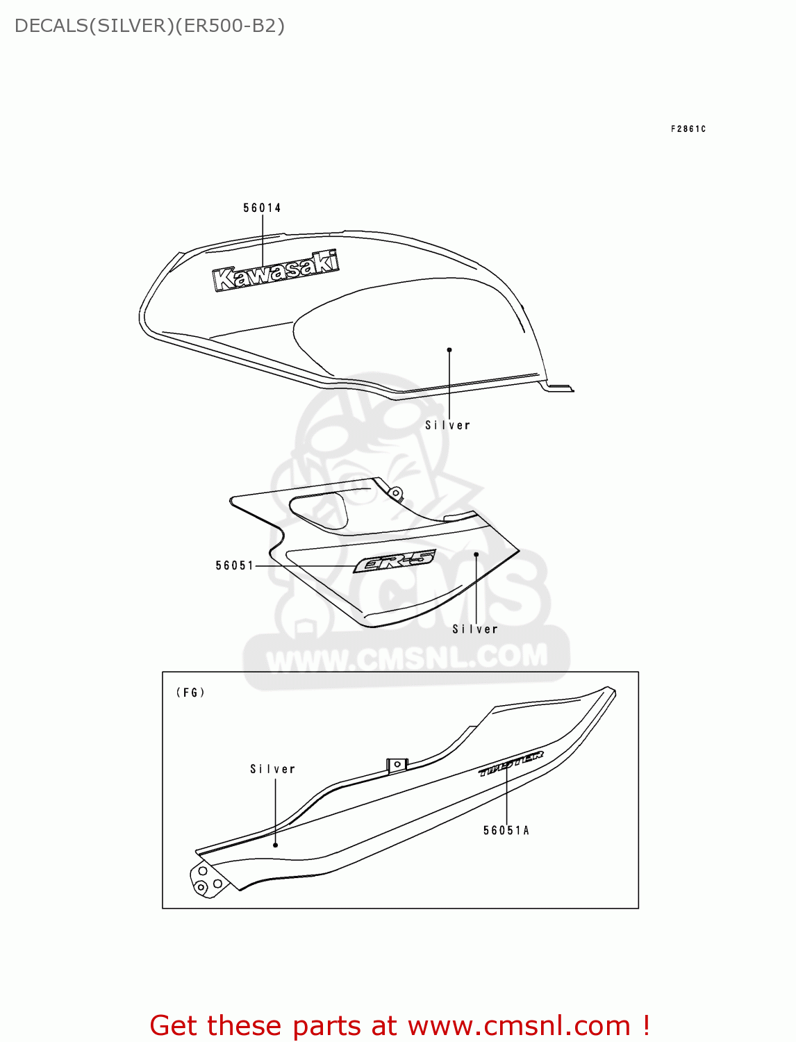DECALS(SILVER)(ER500-B2) ER500B2 ER5 1998 FRANCE NL FG NR