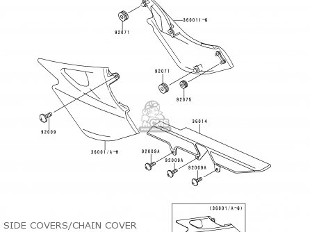 SIDE COVERS/CHAIN COVER - ER500B2 ER5 1998 FRANCE NL FG NR