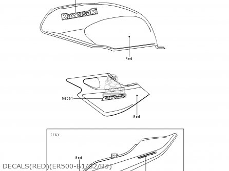 DECALS(RED)(ER500-B1/B2/B3) - ER500B2 ER5 1998 FRANCE NL FG NR