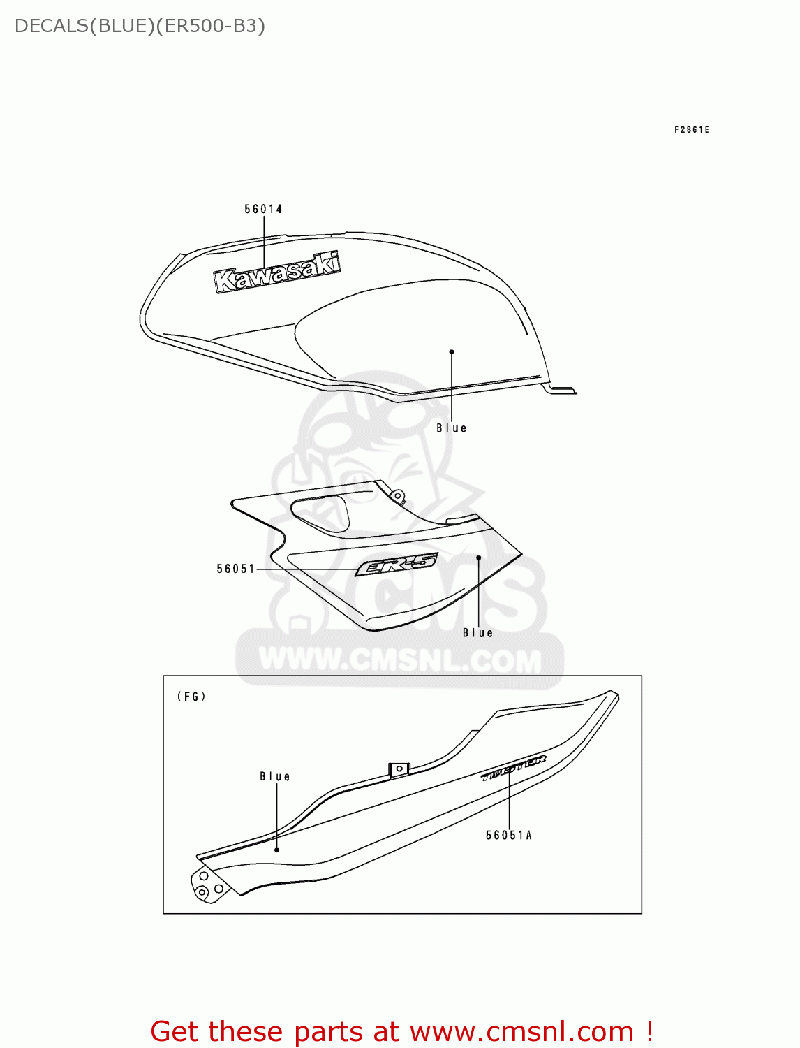 DECALS(BLUE)(ER500-B3) ER500B3 ER5 1999 FRANCE NL FG