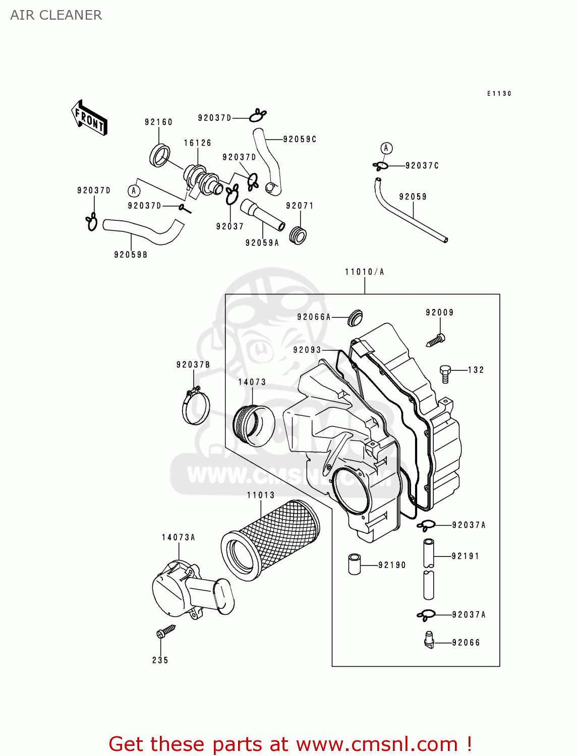 AIR CLEANER ER500B4 ER5 2000 EUROPE FR FG