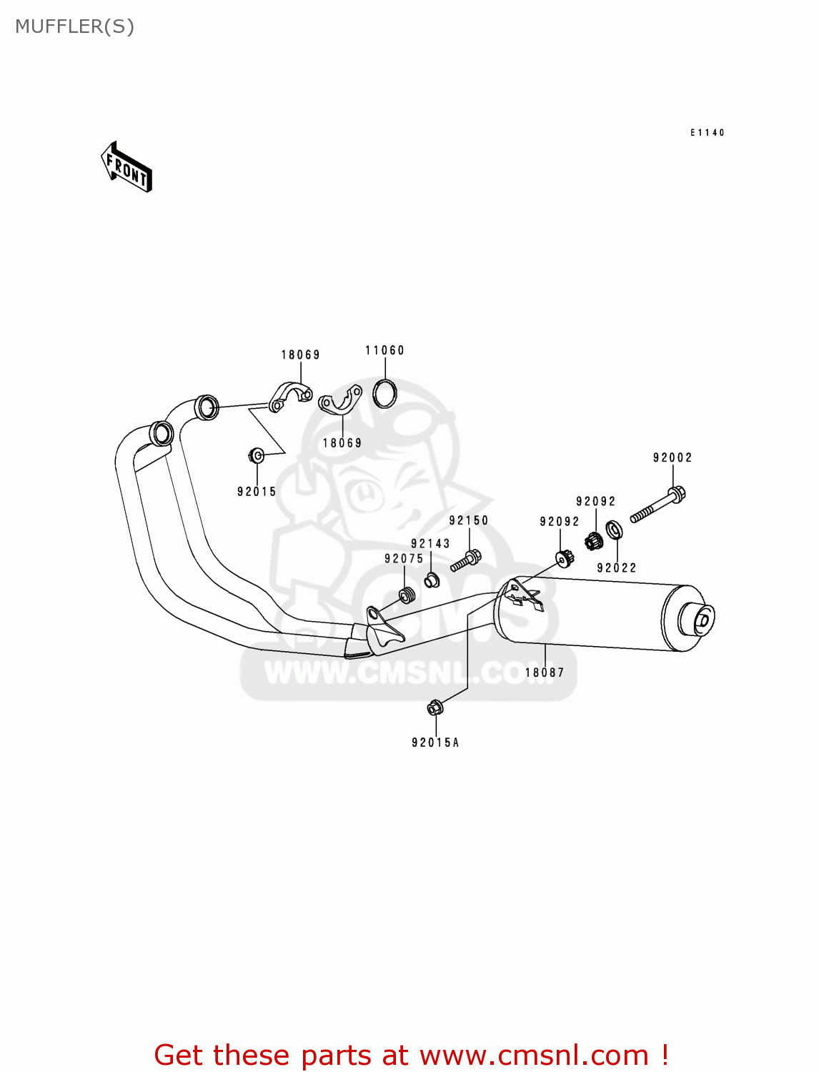 MUFFLER(S) ER500B4 ER5 2000 EUROPE FR FG