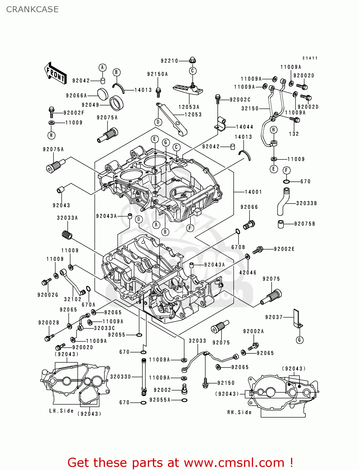 CRANKCASE ER500B4 ER5 2000 EUROPE FR FG