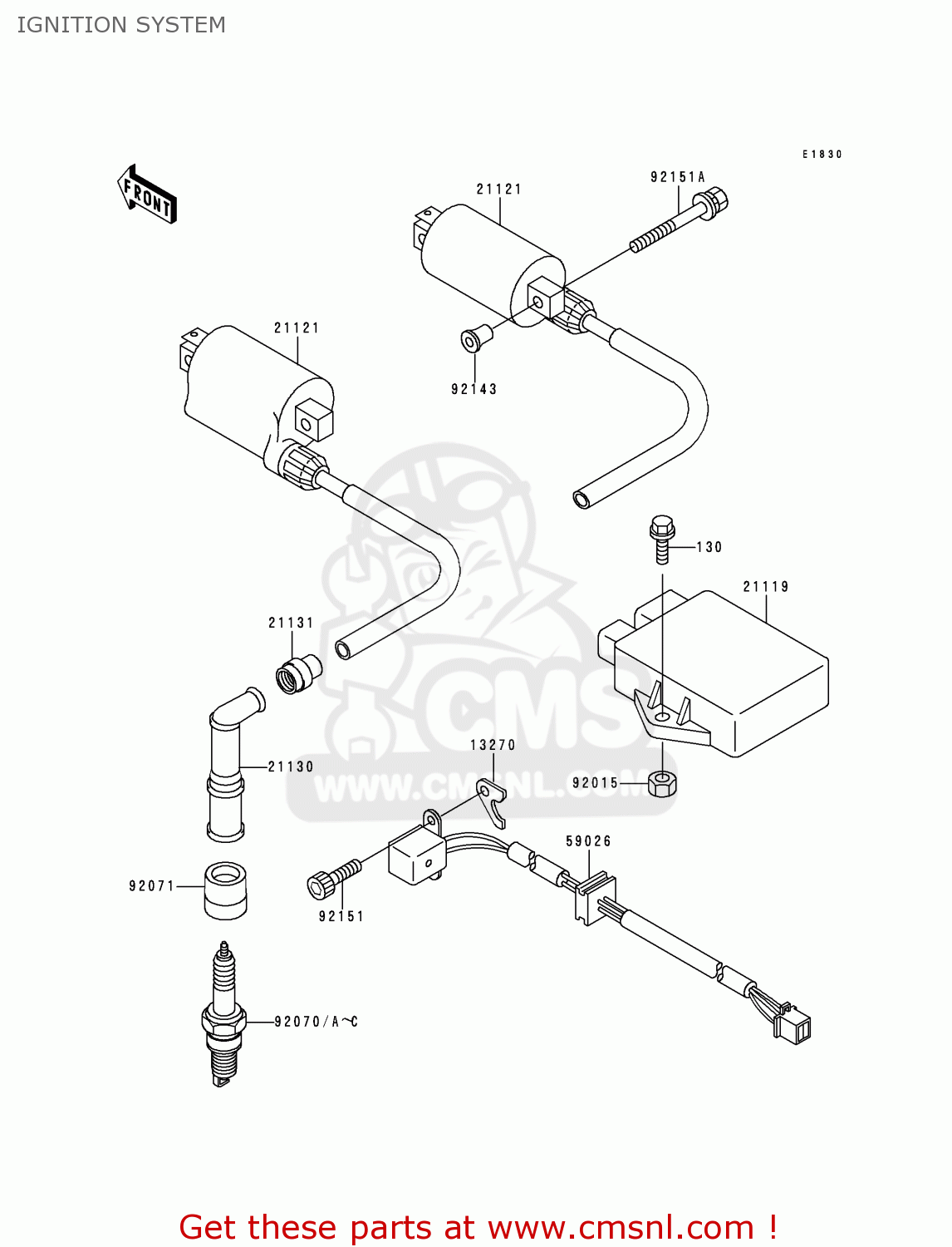 IGNITION SYSTEM ER500B4 ER5 2000 EUROPE FR FG