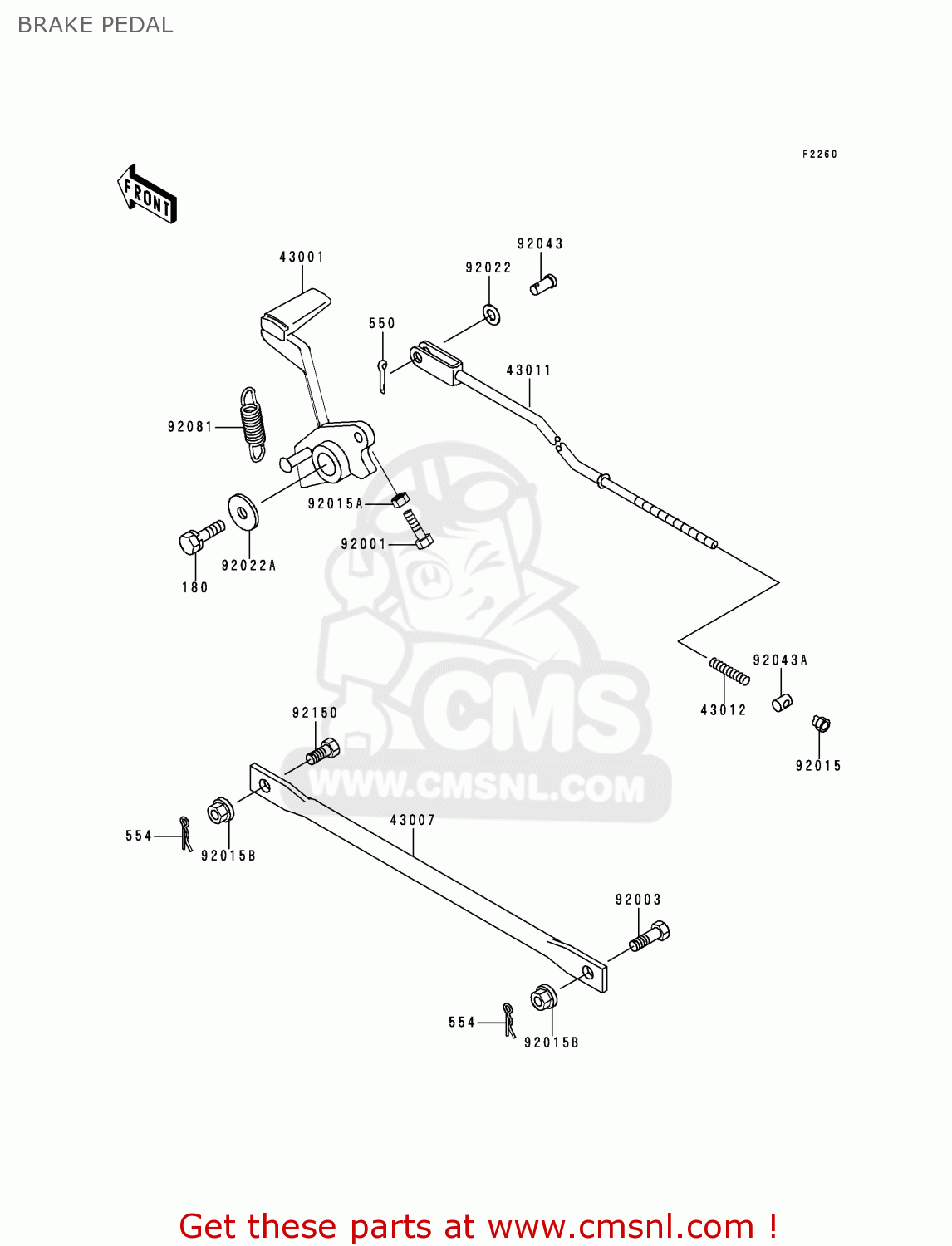 BRAKE PEDAL ER500B4 ER5 2000 EUROPE FR FG